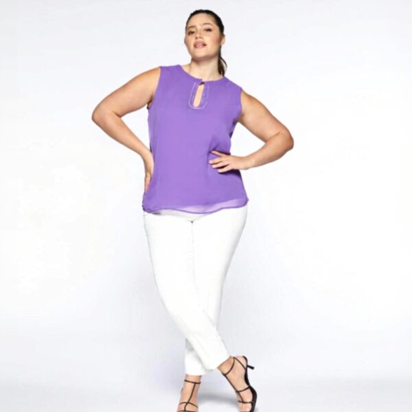 Fiorella Rubino Top Stickerei Curvy Größen Damen Sommer