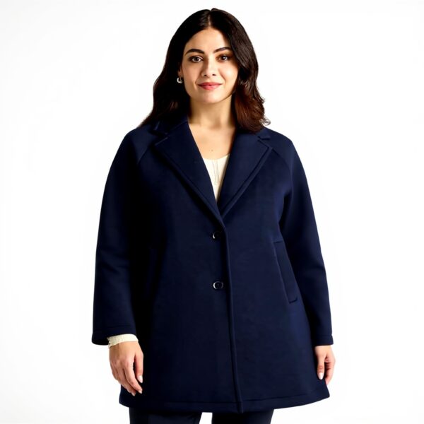 Fiorella Rubino Scuba Mantel Damen A-Linie curvy Größe