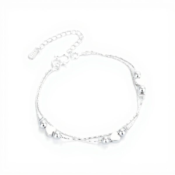 925 Sterling Silber Herz Charm Armband für Frauen Geschenk