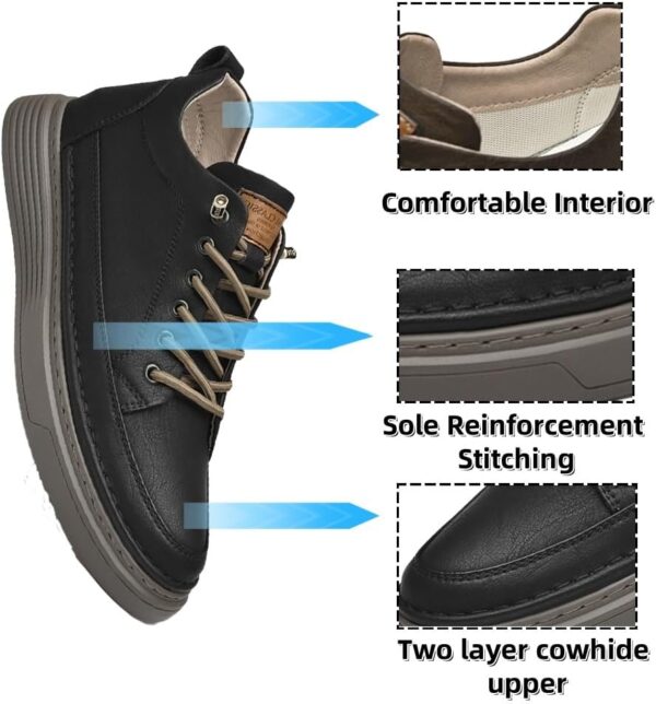 Asifn Herren Freizeitschuhe Leder atmungsaktiv bequem leicht-1