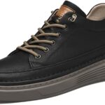 Asifn Herren Freizeitschuhe Leder atmungsaktiv bequem leicht-0