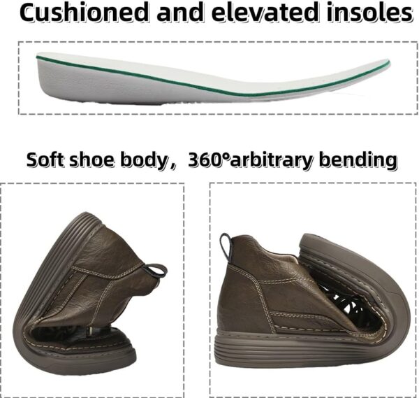 Asifn Herren Freizeitschuhe Leder atmungsaktiv bequem leicht-2