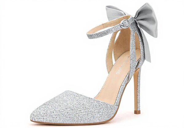 Carcuume Damen Sandalen mit Fliege Stiletto High Heels