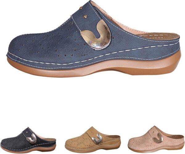 Damen Pantoletten mit Absatz atmungsaktiv bequem Clogs-0