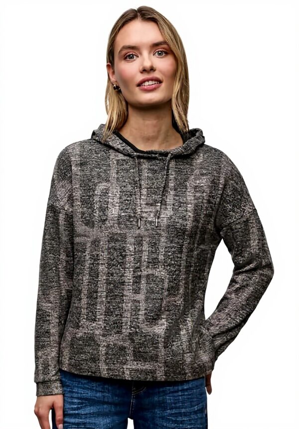 Damen Gemusterter Hoodie Shirt Street One Kapuzenpullover