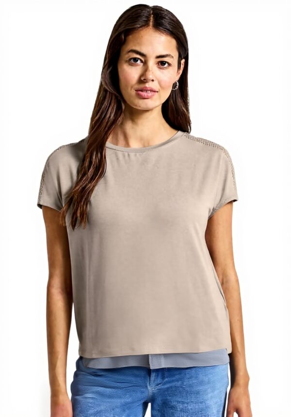 Damen Jersey-Shirt Mesh-Detail Street One T-Shirt