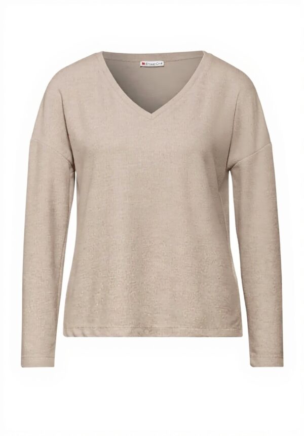 Damen V-Neck Shirt Street One kuschelig weich T-Shirt