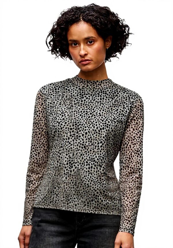 Damen Leo Mesh-Shirt Street One Turtleneck Langarmshirt
