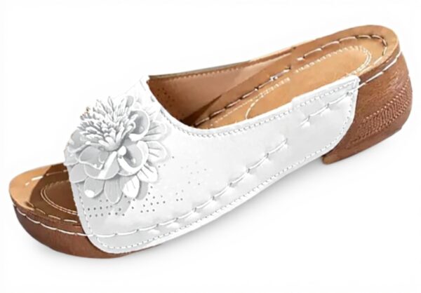 Damen Pantoletten mit Fußbett Plateau Slides Sommer Strand