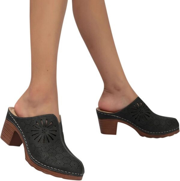 Damen Pantoletten Sandalen Absatz Atmungsaktiv Hausschlappen-1