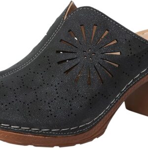 Damen Pantoletten Sandalen Absatz Atmungsaktiv Hausschlappen-0