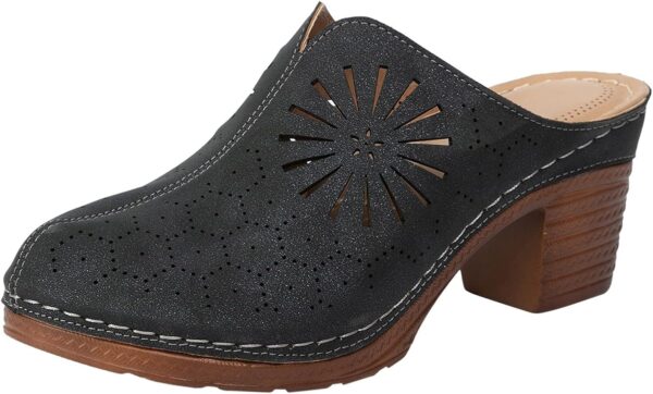 Damen Pantoletten Sandalen Absatz Atmungsaktiv Hausschlappen-0