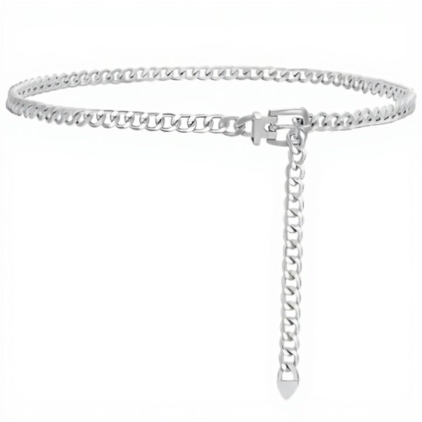 Damen Schmuckgürtel Silber WUSJCOF verstellbar Metallkette