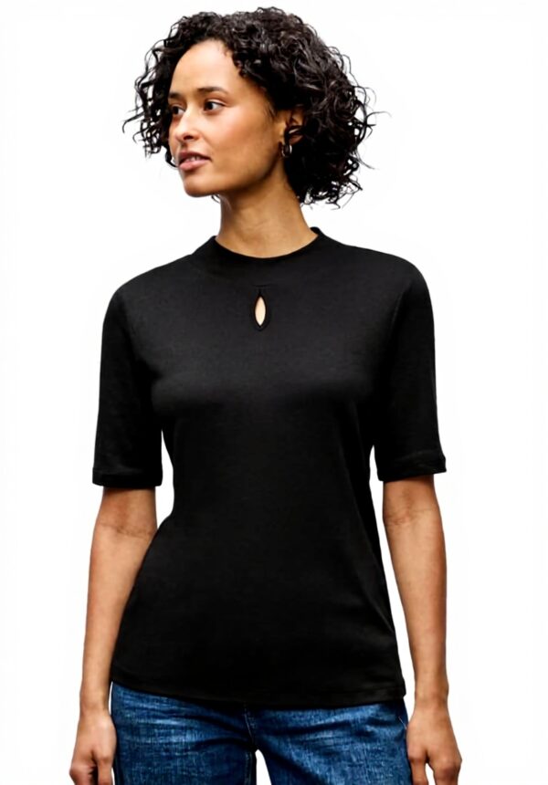 Damen Shirt Cut-Out Detail Street One Baumwoll Turtleneck