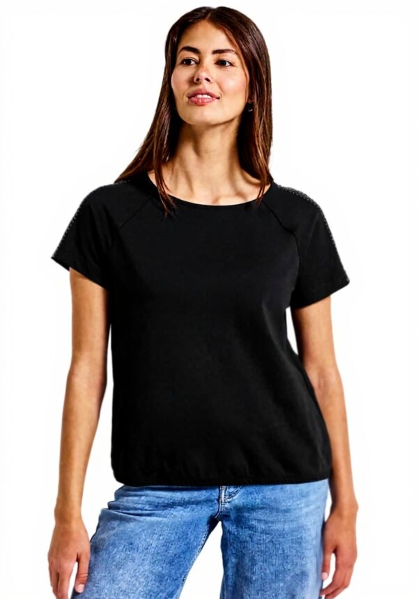 Damen Shirt Schulterdetail Street One Baumwolle T-Shirt