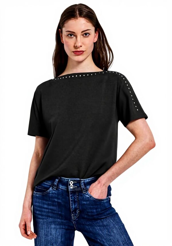 Damen T-Shirt mit Nieten Street One Viskosemix Stretch
