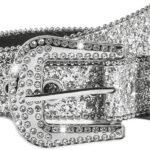 Eohak Damen Western Gürtel Strass Leder Jeans Accessoire-0