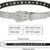 Eohak Damen Western Gürtel Strass Leder Jeans Accessoire-2