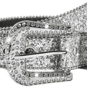 Eohak Damen Western Gürtel Strass Leder Jeans Accessoire-0