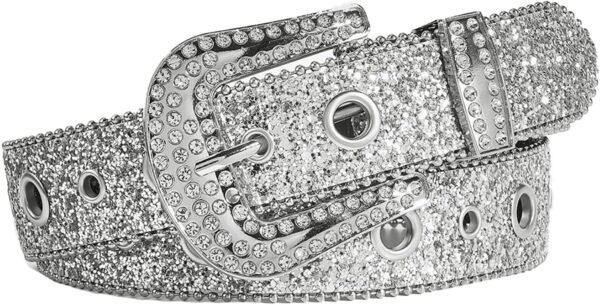 Eohak Damen Western Gürtel Strass Leder Jeans Accessoire-5