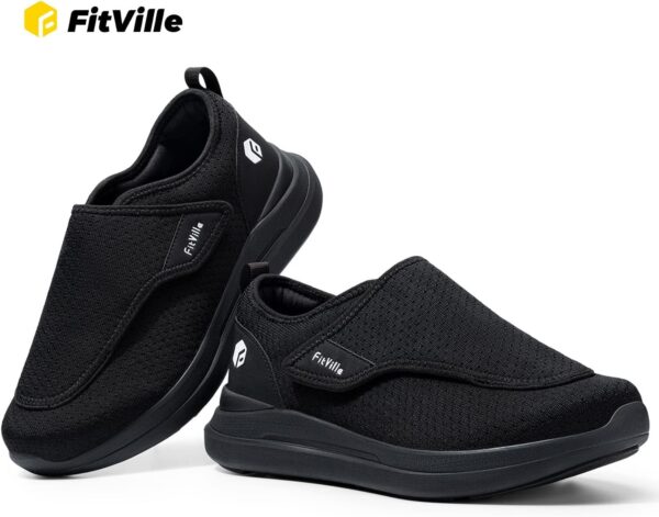 FitVille Schuhe Herren Extra Weit Klettverschluss Hausschuhe-6