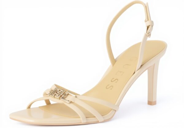 GUESS Damen Twilla Sandale Absatz Elfenbein Gold