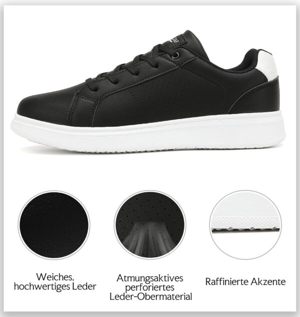 Herrenschuhe Sneaker Schwarz Premium Kunstleder Bequem-5