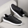 Herrenschuhe Sneaker Schwarz Premium Kunstleder Bequem-2