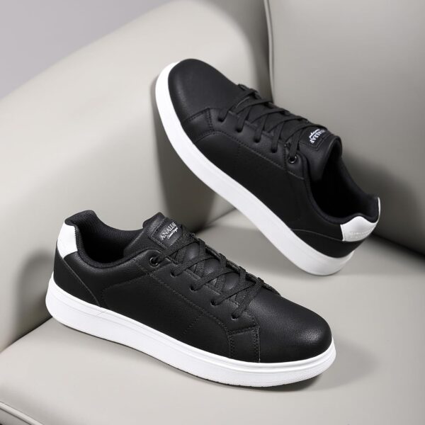 Herrenschuhe Sneaker Schwarz Premium Kunstleder Bequem-2