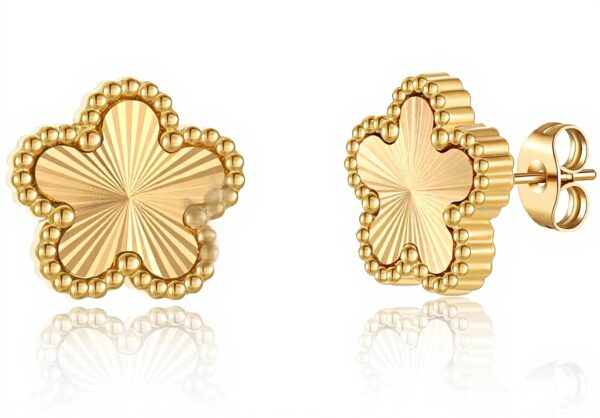 Kleeblatt Ohrringe Damen 18 Karat Gold Schmuck Geschenk