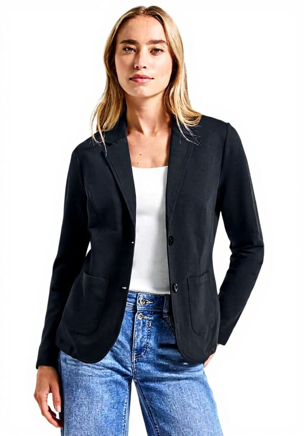 Street One Damen Blazer Baumwollmix Stretch Reverskragen