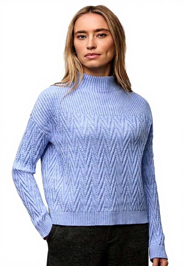 Street One Damen Pullover Strukturmix Viskose Turtleneck