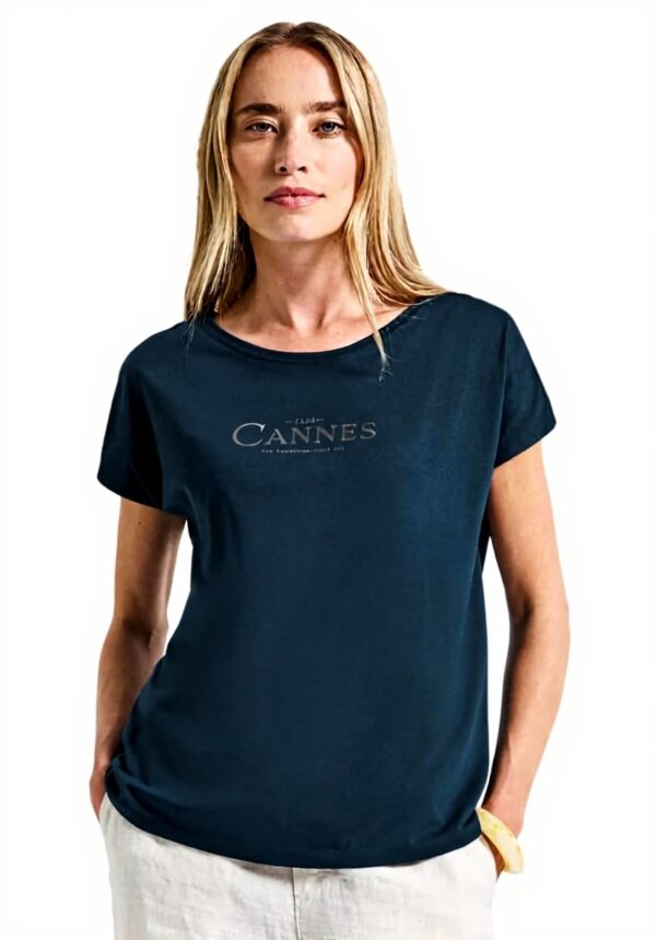 Street One Damen T-Shirt Folien-Wording Baumwoll-Modalmix