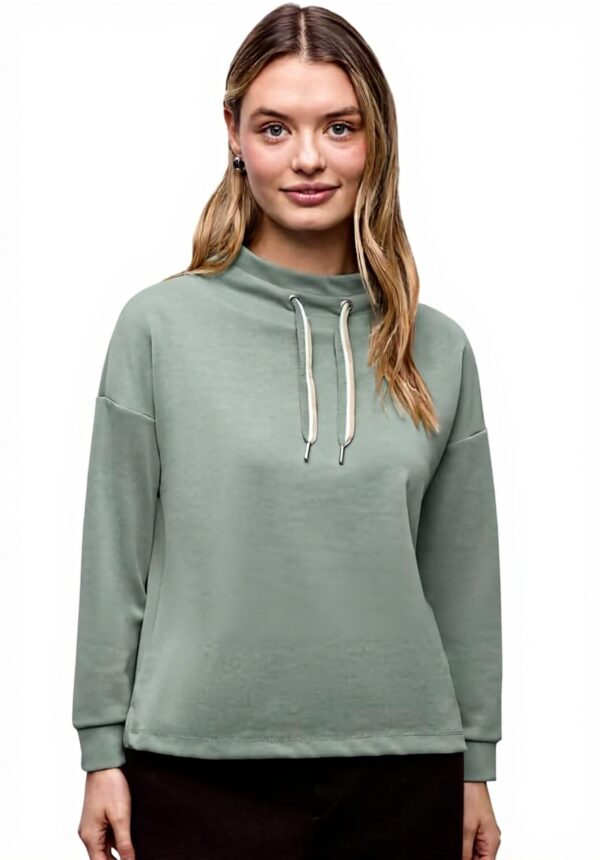Street One Damen Shirt Silk-Look Turtleneck Langarm