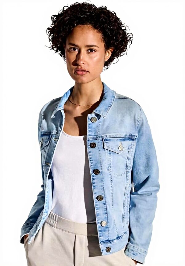 Street One Jeansjacke Damen Bleached Denim Stretch