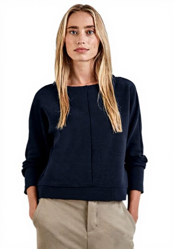 Street One Damen Ottoman-Shirt Langarm Bequemer Materialmix