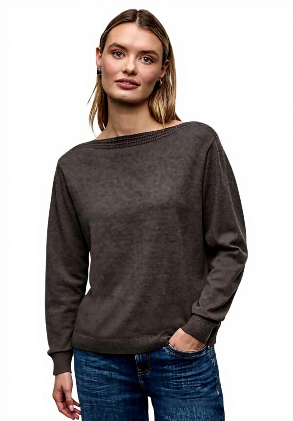 Street One Damen Basic U-Boot Pullover Strick Viskose