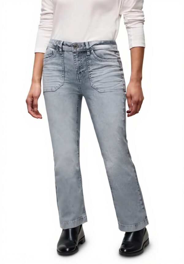Street One Damen Bootcut Jeans Slim Fit Light Grey