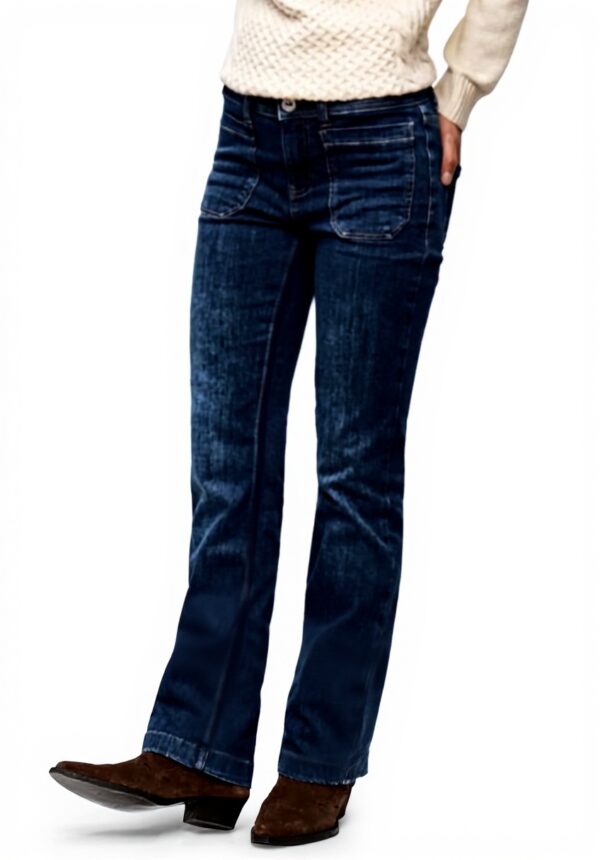 Street One Damen Bootcut Jeans Slim Fit Dark Blue
