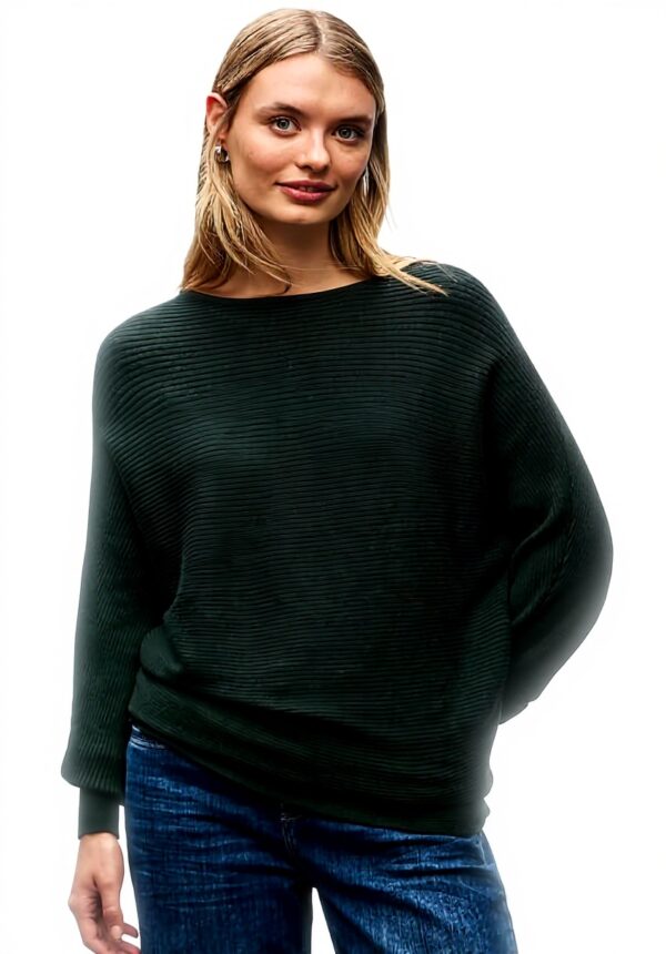 Street One Damen Pullover Dolman Ausschnitt Evernight Green