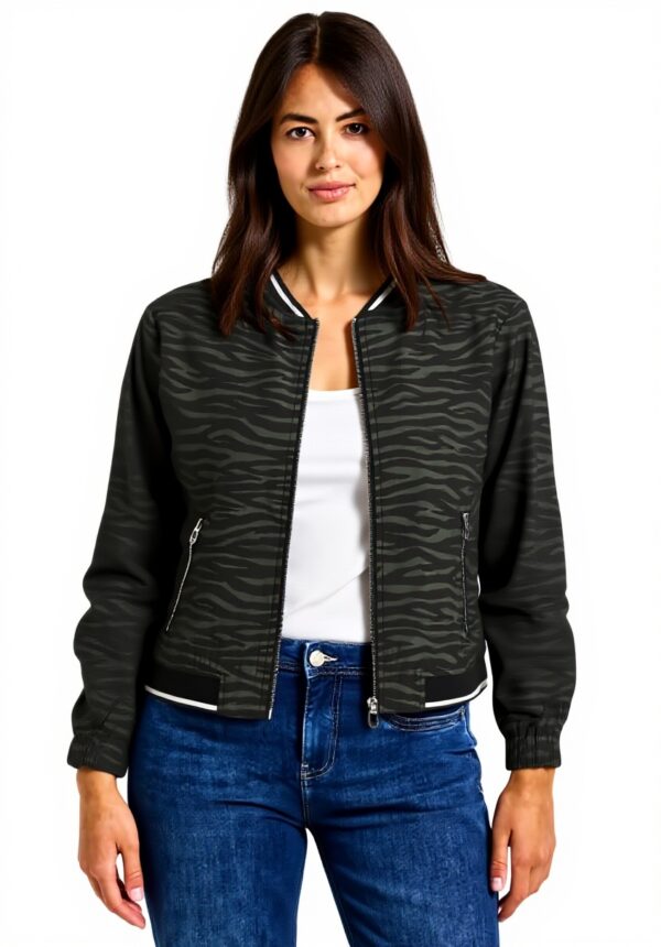 Street One Damen Blouson Gemustert Mid Green Jacke