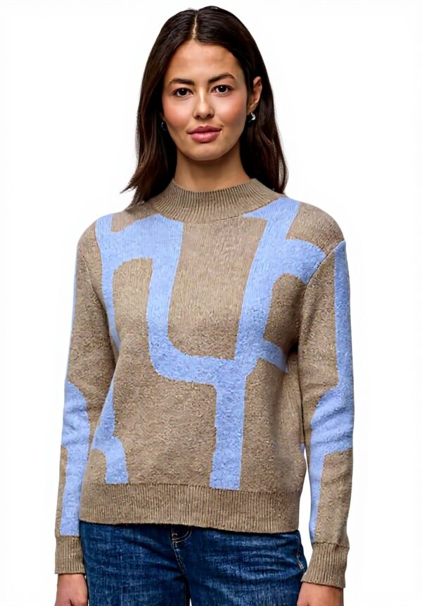 Street One Damen Pullover Jacquard Turtleneck Strick