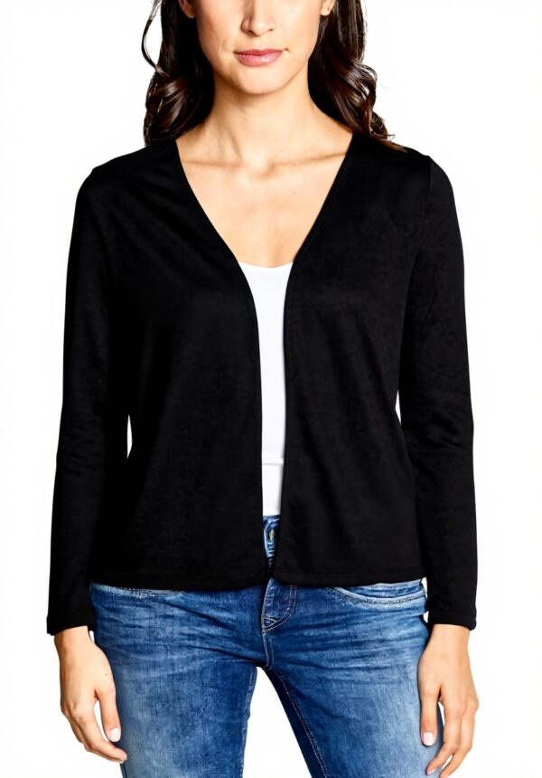 Street One Strickjacke Damen Schwarz Basic Style