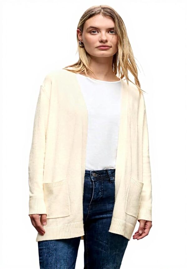 Street One Damen Strickjacke offen kuschelig langarm