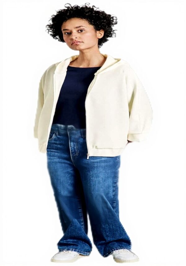 Street One Damen Kapuzenpullover Silk-Look Hoodie Jacke