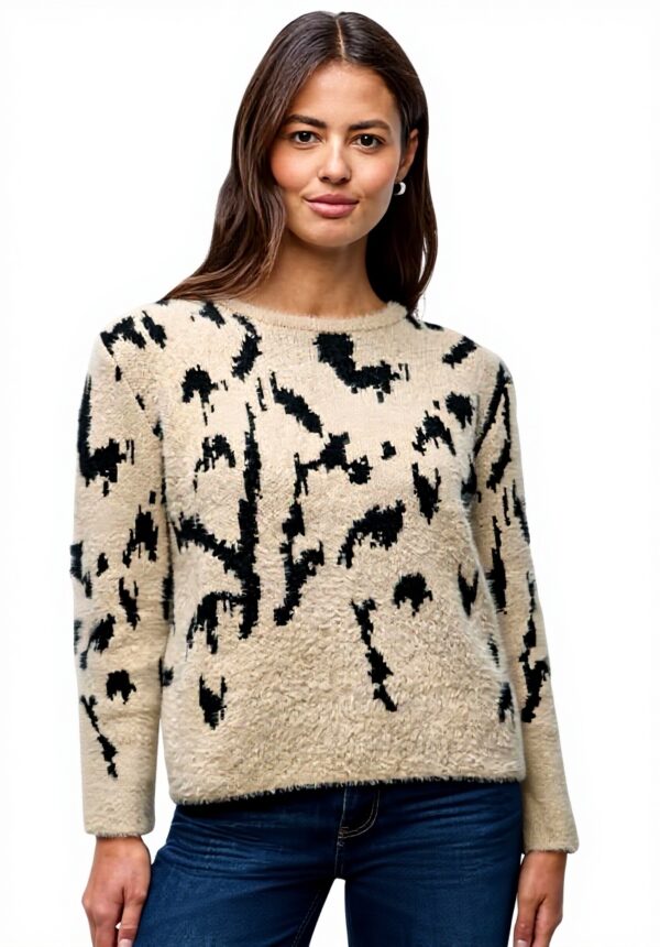 Street One Damen Pullover Jacquard Muster Federgarn