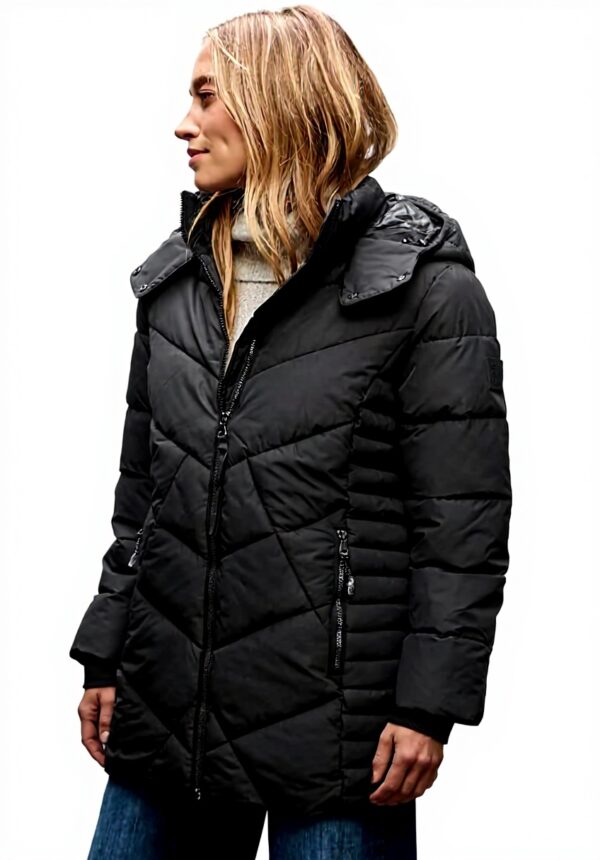 Street One Steppjacke Damen Midi-Länge Kapuze Sterling Blue