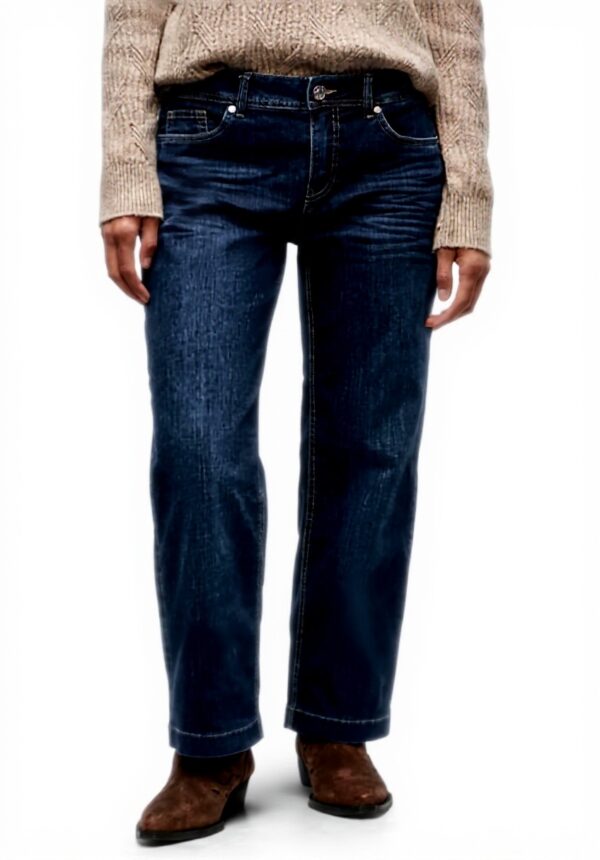 Street One Damen Jeans Straight Leg Deep Indigo Washed