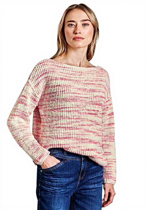 Street One Damen Strickpullover Muster Soft Beige