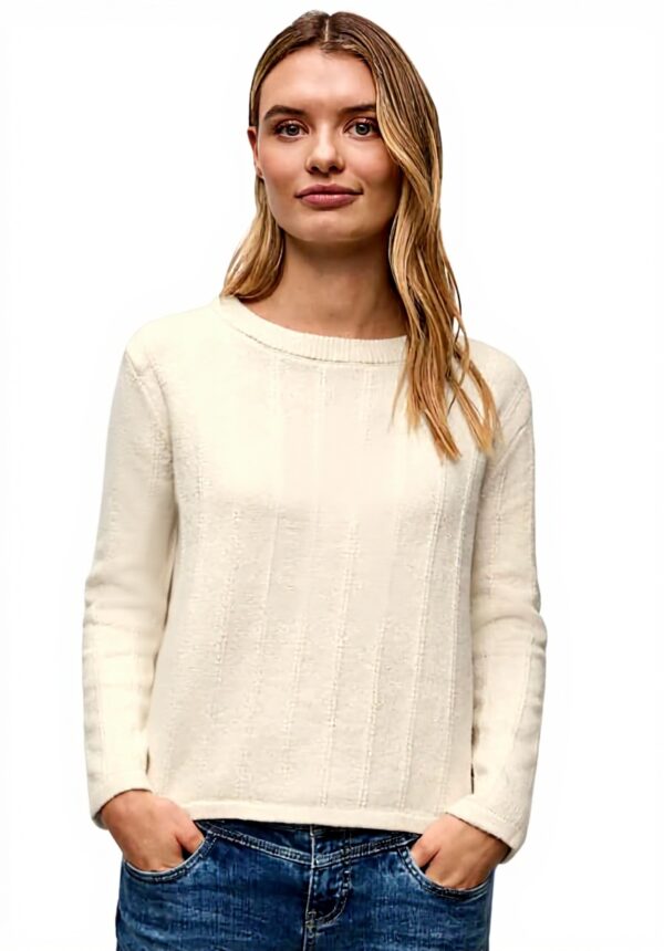 Street One Damen Strukturpullover Strickpullover Langarm
